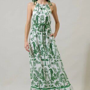 Kimana Floral Kay Halter Neck Maxi Dress
